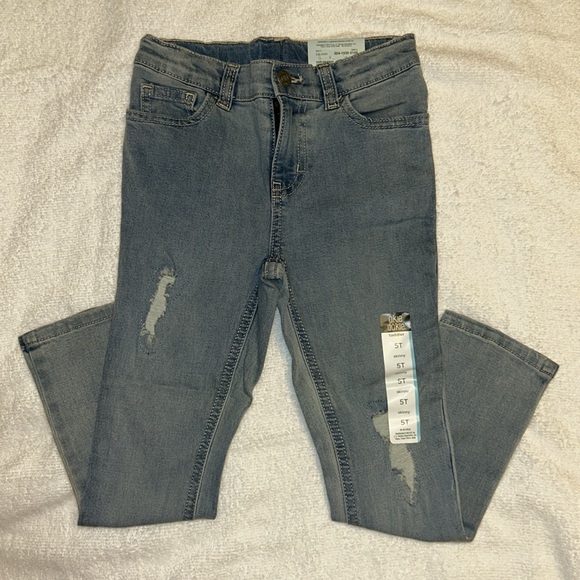 Okie Dokie Light Toddler Girls Adjustable Waistband Leg Skinny Fit Jean Size 5T - Picture 3 of 14